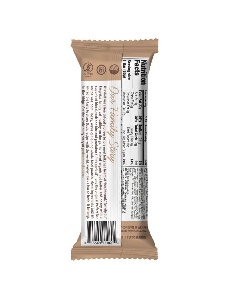 Perfect Bar - Protein Dark Chocolate Chip Peanut Butter - Gluten & GMO Free