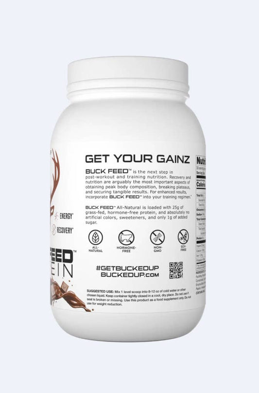 BUCKED UP - Buck Feed All Natural Protein Powder 25G (Chocolate Flavor) 30 servings