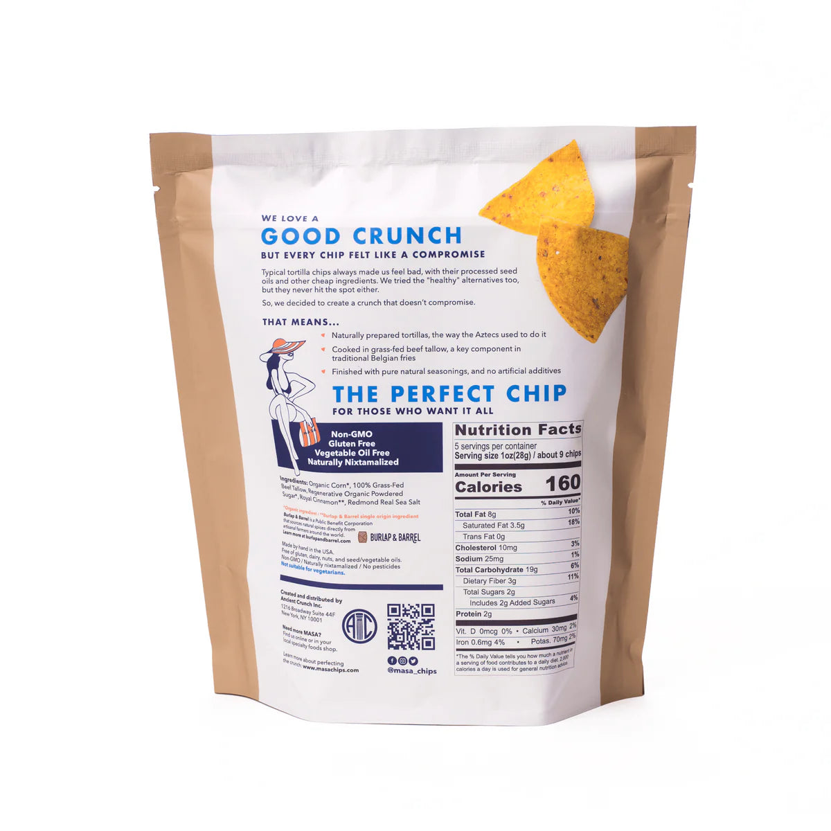 Masa Traditional Healhty Tortilla Chips - SEED OIL FREE, NON-GMO, GRASS FED