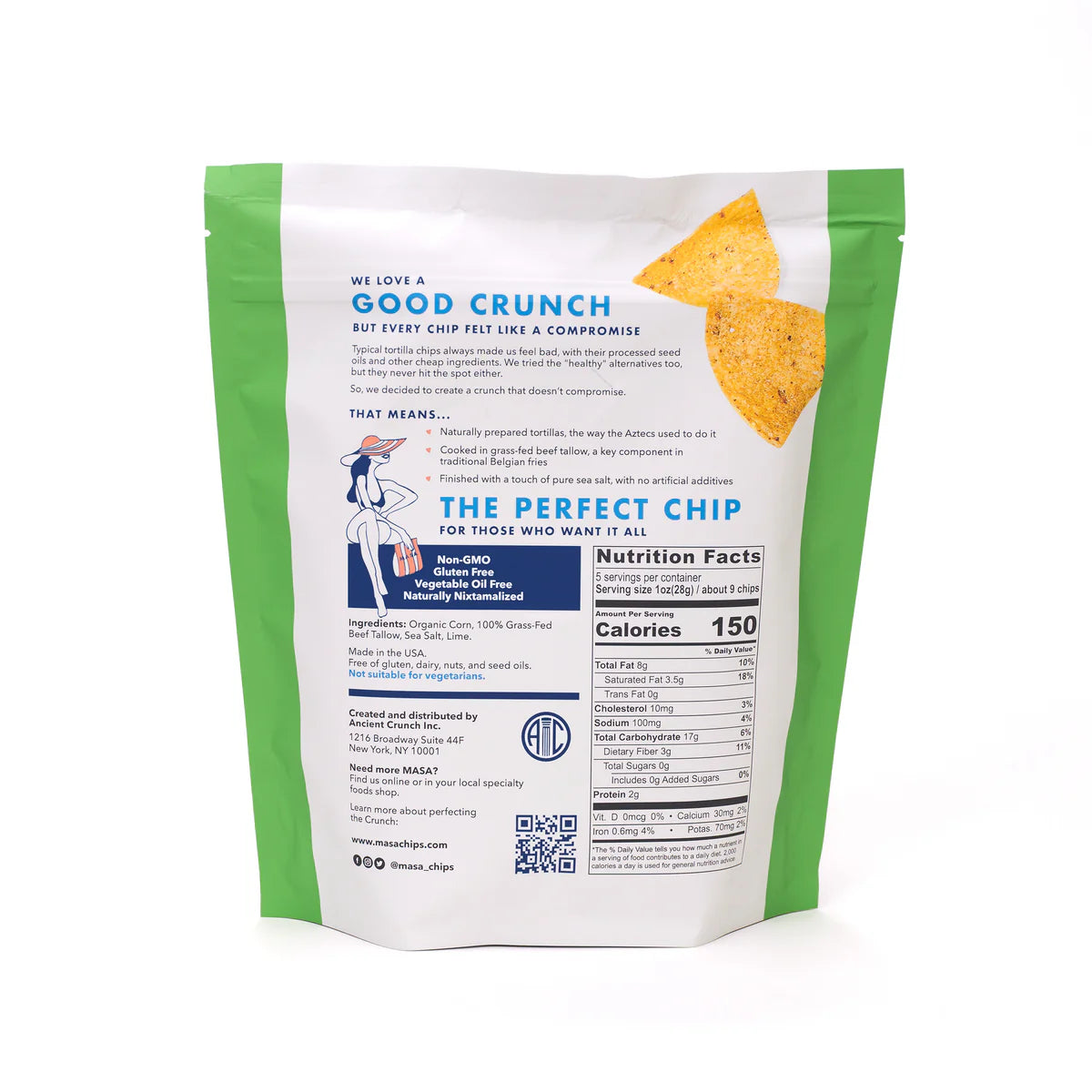 Masa Traditional Healhty Tortilla Chips - SEED OIL FREE, NON-GMO, GRASS FED