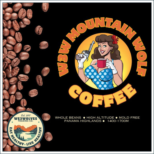 We3Wolves "Mountain Wolf" Coffee Beans - Medium Roast/Mold Free/High Altitude- 12oz