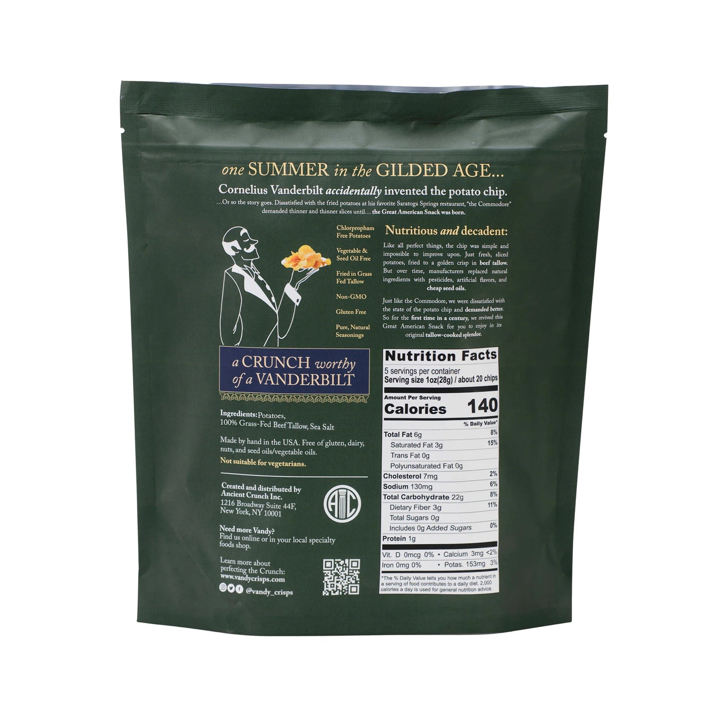 Vandy Crisps - Original - SEED OIL FREE, BEEF TALLOW