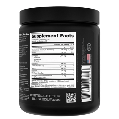 BUCKED UP - Racked BCAA - Blood Raz Flavor [30 Serv]