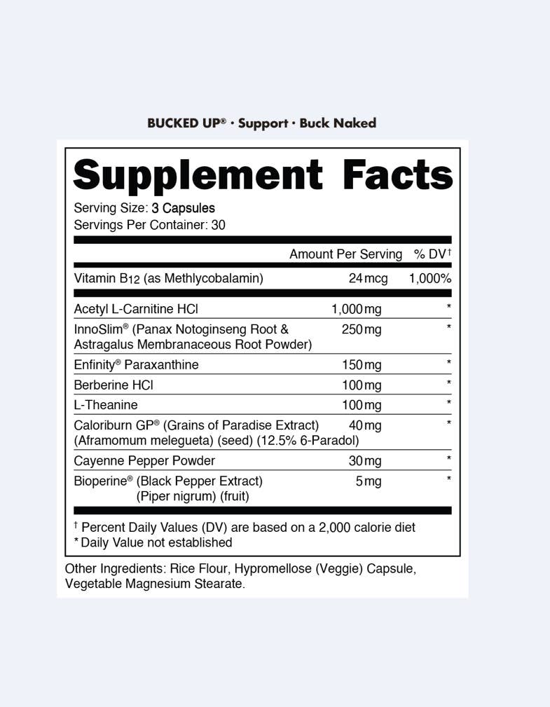 BUCKED UP - Buck Naked Weight Loss Management [30 Serv]