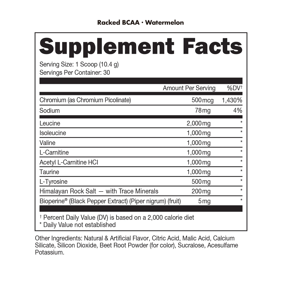 BUCKED UP - Racked BCAA - Blood Raz Flavor [30 Serv]