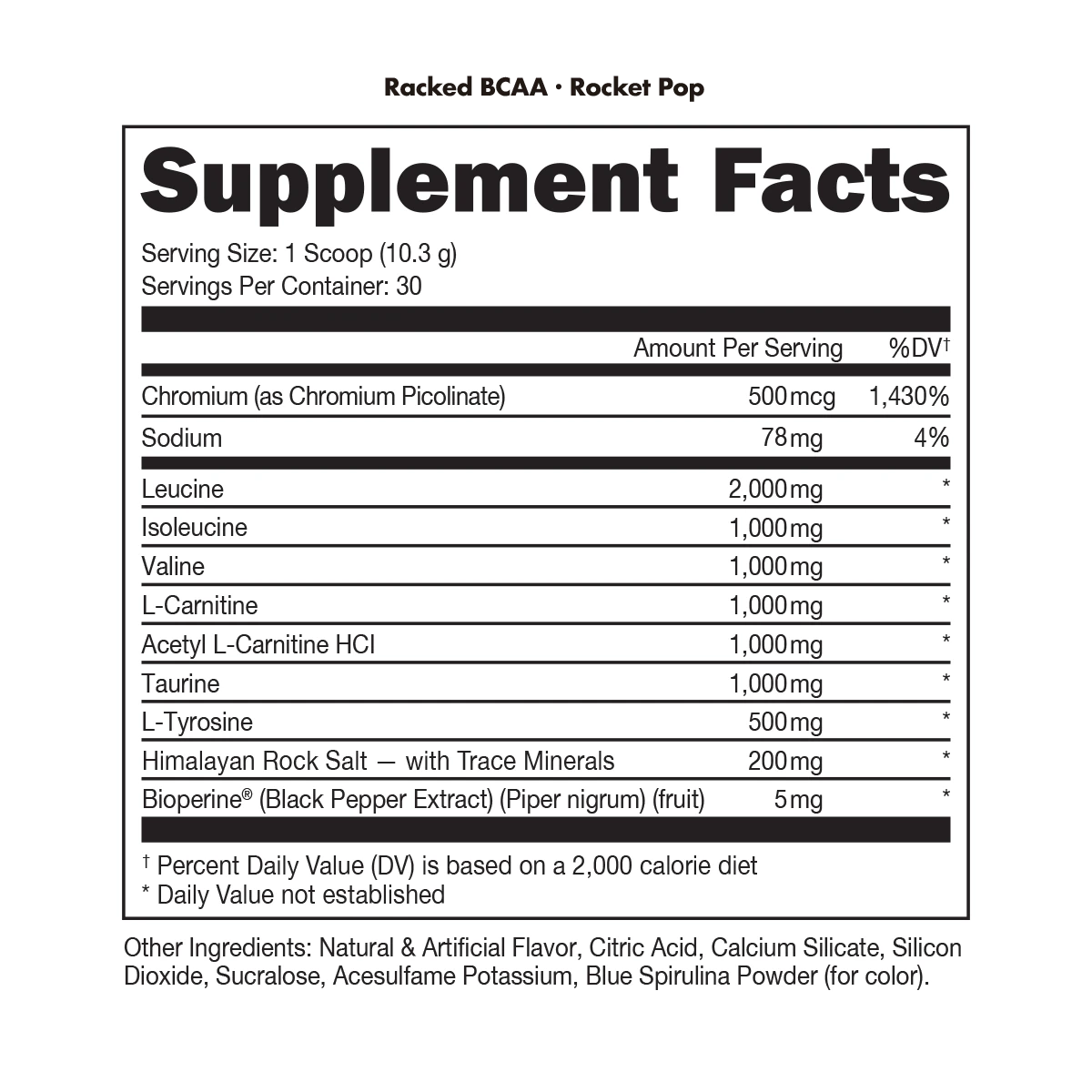 BUCKED UP - Racked BCAA - Blood Raz Flavor [30 Serv]