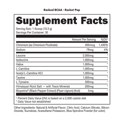 BUCKED UP - Racked BCAA - Blood Raz Flavor [30 Serv]